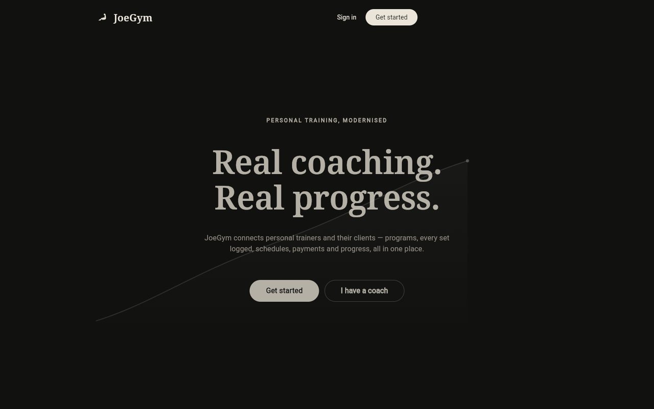 JoeGym home page