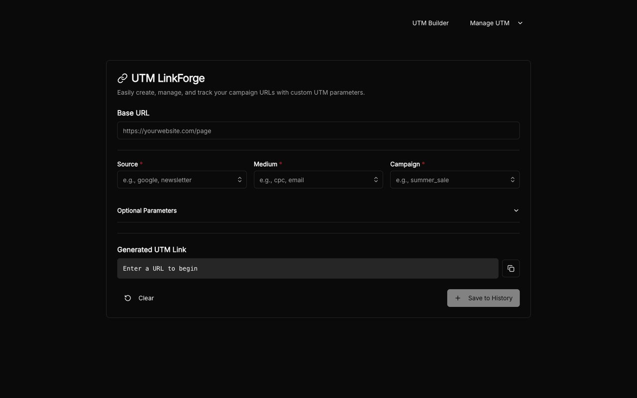 UTM LinkForge home page